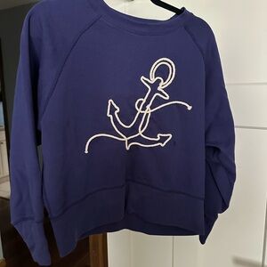 J. Crew Navy Anchor Sweatshirt